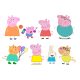 PeppaFamzu personaje familia purcelusei Peppa Pig imagine comestibila din zahar 20x15cm